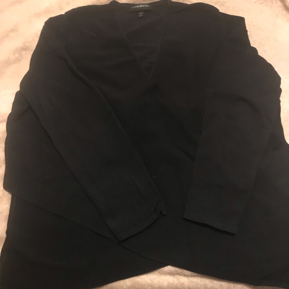 Like New! Lane Bryant Black Cross-over Sweater